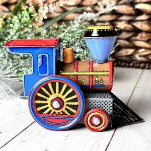 Vintage 1988 Hallmark Tin Locomotive Train Christmas Ornament Seventh in Series